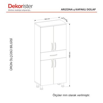 Dekorister Arizona 4 Kapaklı 1 Çekmece Çok Amaçlı Dolap