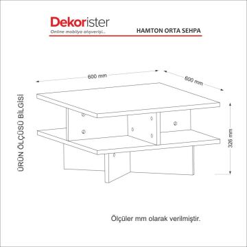 Dekorister Hamton Orta Sehpa Ceviz-Beyaz