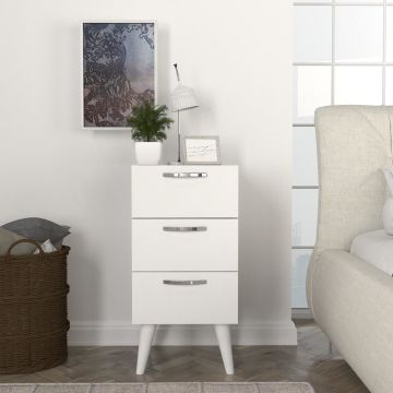 Dekorister Bellini 3 Çekmeceli Şifonyer Beyaz-Ceviz
