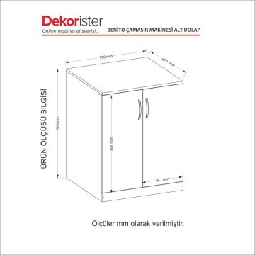 Dekorister Benito Çamaşır Makinesi Alt Dolabı Beyaz