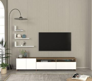 Dekorister Gelincik Tv Ünitesi Beyaz-Ceviz