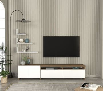 Dekorister Gelincik Tv Ünitesi Beyaz-Ceviz