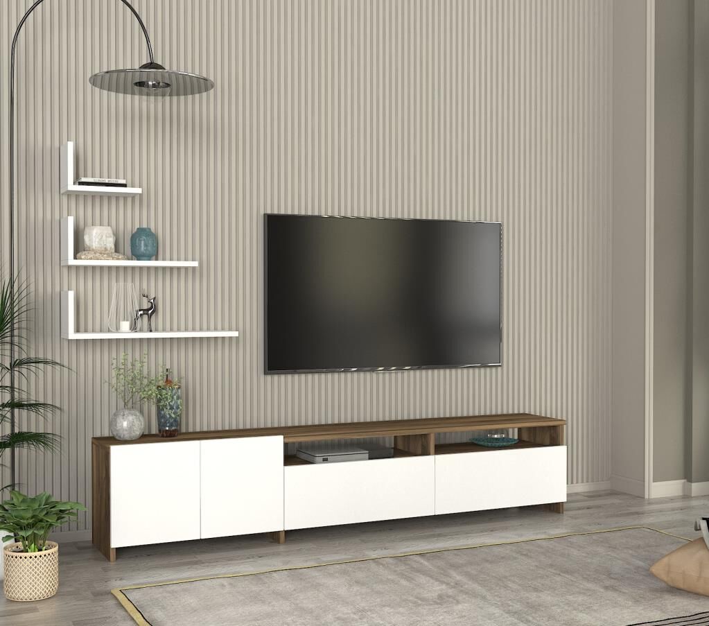 Dekorister Gelincik Tv Ünitesi Beyaz-Ceviz