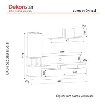 Dekorister Como Tv Ünitesi Beyaz-Cordoba