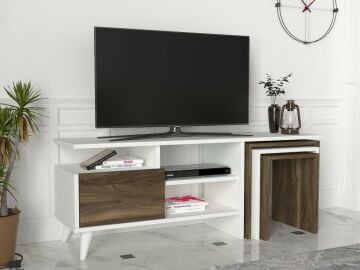 Dekorister Nature Tv Ünitesi Beyaz-Ceviz