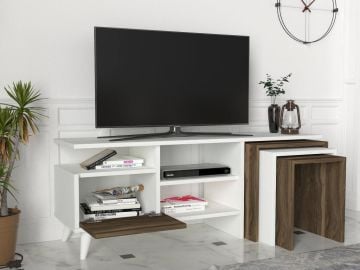 Dekorister Nature Tv Ünitesi Beyaz-Ceviz