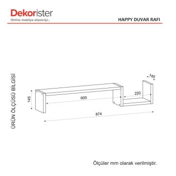 Dekorister Happy Duvar Rafı Beyaz