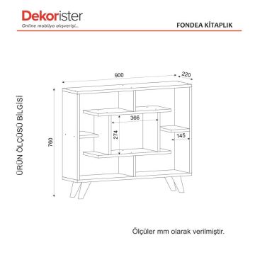 Dekorister Fondea Kitaplık Beyaz