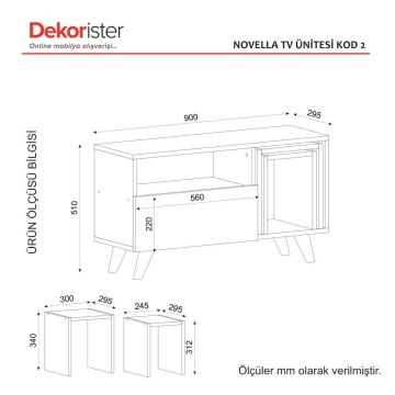 Dekorister Novella K2 Tv Ünitesi Beyaz-Ceviz