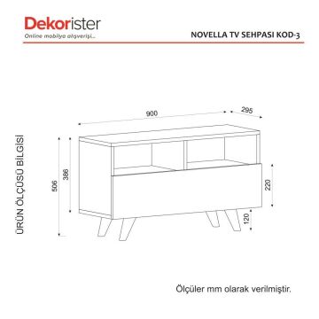 Dekorister Novella K3 Tv Ünitesi Beyaz-Ceviz