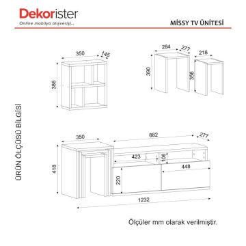 Dekorister Missy Tv Ünitesi Beyaz-Ceviz