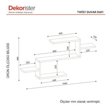 Dekorister Twist Duvar Rafı Beyaz