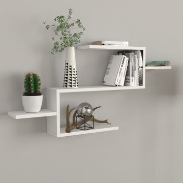 Dekorister Twist Duvar Rafı Beyaz