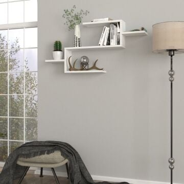 Dekorister Twist Duvar Rafı Beyaz