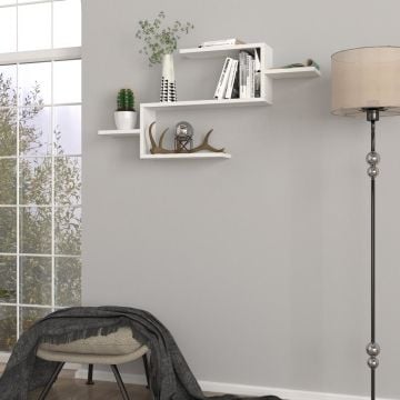 Dekorister Twist Duvar Rafı Beyaz