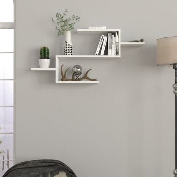 Dekorister Twist Duvar Rafı Beyaz