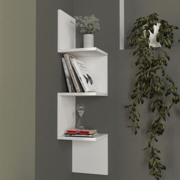Dekorister Corner Duvar Rafı Beyaz