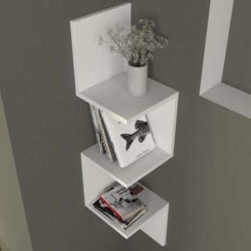 Dekorister Corner Duvar Rafı Beyaz