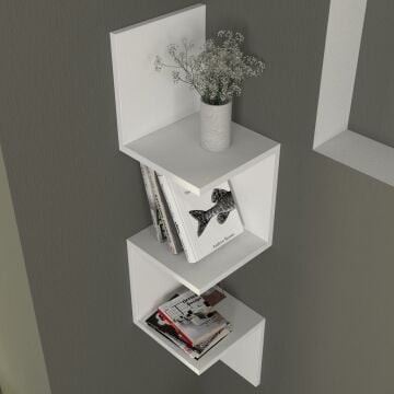 Dekorister Corner Duvar Rafı Beyaz