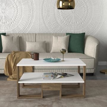 Dekorister Golden Orta Sehpa Beyaz-Ceviz