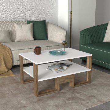 Dekorister Golden Orta Sehpa Beyaz-Ceviz