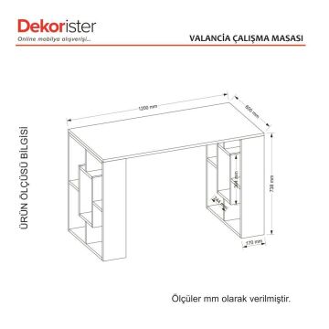 Dekorister Valancia Çalışma Masası Beyaz