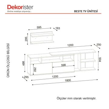 Dekorister Beste Tv ünitesi Beyaz-Ceviz