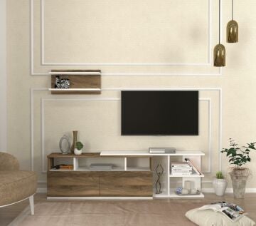 Dekorister Beste Tv ünitesi Beyaz-Ceviz