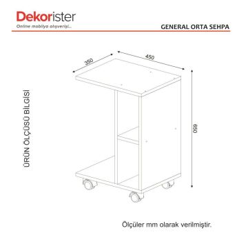 Dekorister General Yan Sehpa Beyaz