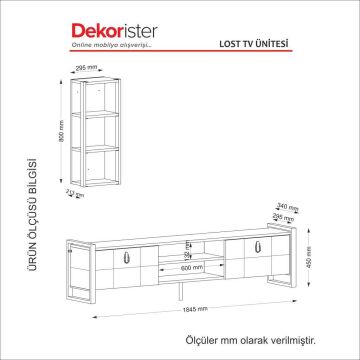 Dekorister Exclusive Lost Metal Tv Ünitesi Ceviz