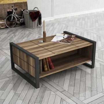 Dekorister Exclusive Lost Metal Orta Sehpa Ceviz