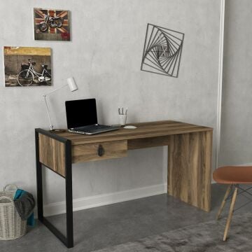 Dekorister Exclusive Lost Metal Çalışma Masası Ceviz