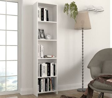 Dekorister Cansu D 5 Raflı Kitaplık Beyaz