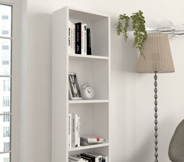 Dekorister Cansu D 5 Raflı Kitaplık Beyaz