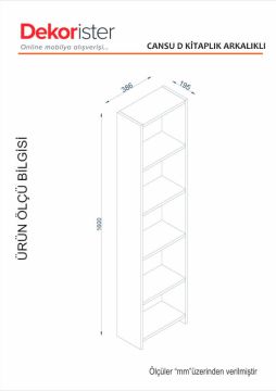 Dekorister Cansu D 5 Raflı Kitaplık Beyaz