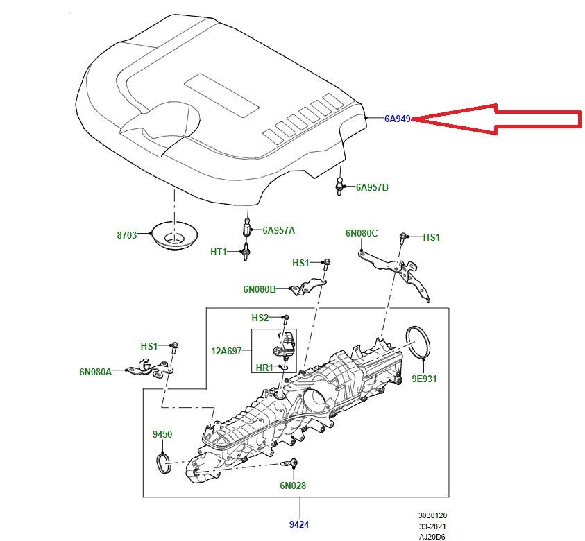 LR187247 LR177467 LR141957 Motor Üst Kapak