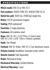 Warn VRX 35 3500 LB ATV UTV Vinci 101035