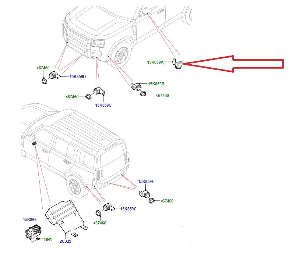 LR131930 Derin Sudan Geçiş Sensörü Defender