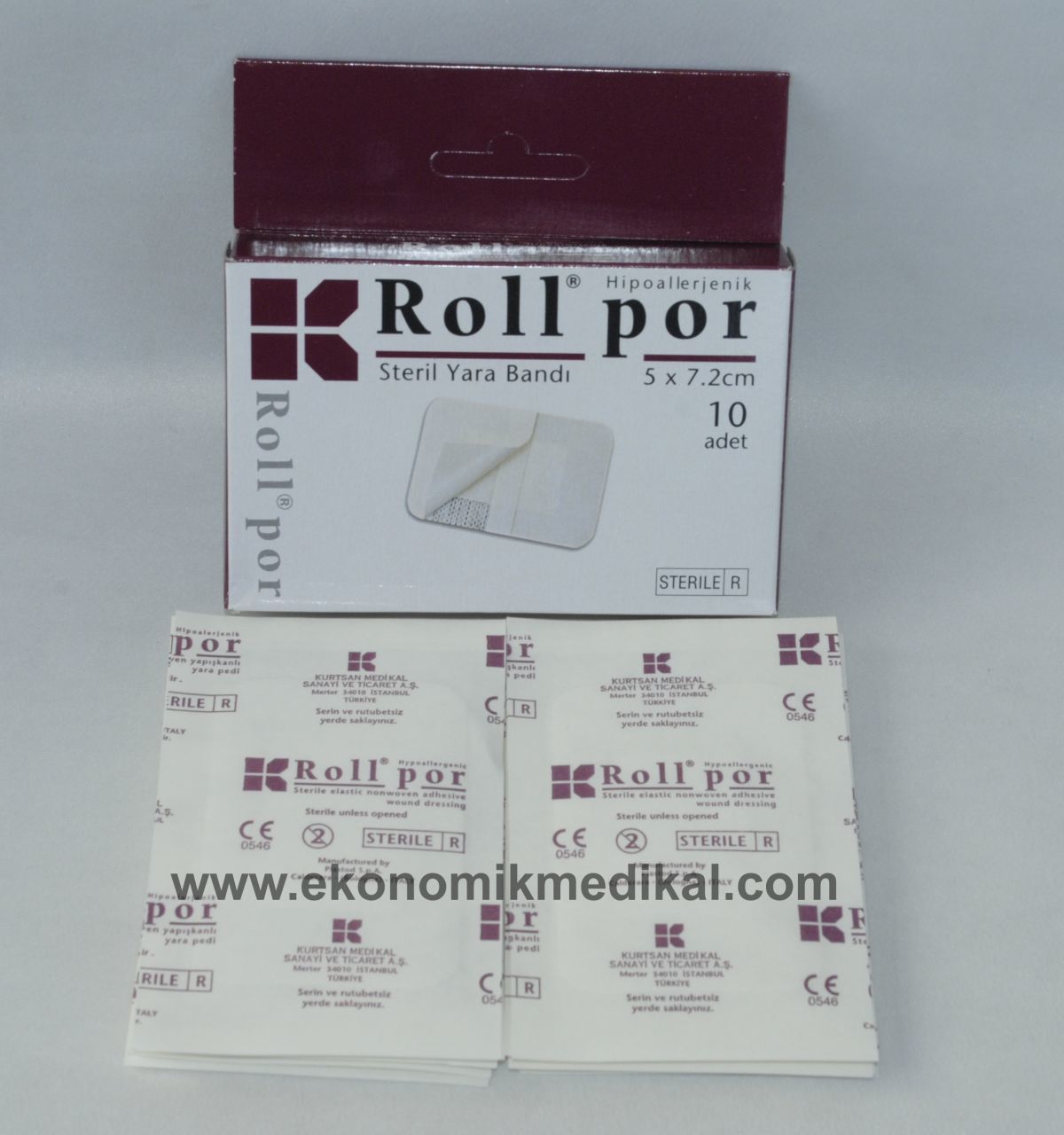 Roll Por Steril Yapışkanlı Yara Bandı ( 5x 7,2 cm ) (10'lu Kutu)