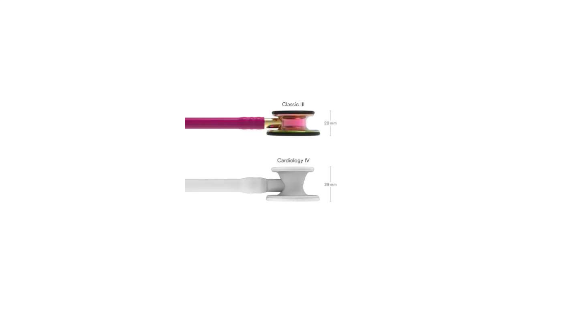 ɣ 5806 3M™ Littmann® Classic III™ Steteskop Gökkuşağı Yüzey Dinleme Çanı, Fuşya Hortum