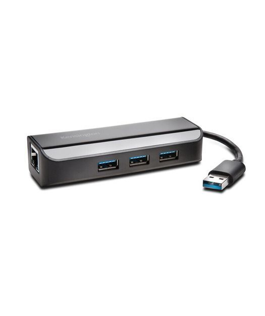 Kensington UA3000E USB 3.0 Eternet Adaptörü & 3 girişli Hub