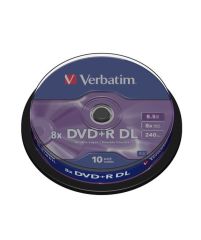 Verbatim 43666 DVD+R 10 Spindle Double Layer Matt Silver 8x 8.5GB