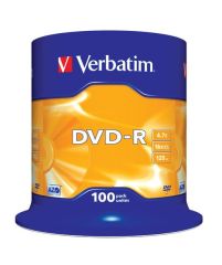 Verbatim 43549 DVD-R 100 Spindle Matt Silver 16x 4.7GB