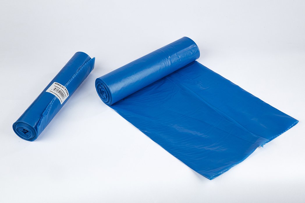 Endüstriyel Çöp Poşeti Battal Boy Mavi 250G 10 Adet