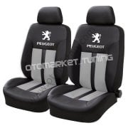Peugeot Oto Koltuk Kılıfı Gri-Siyah