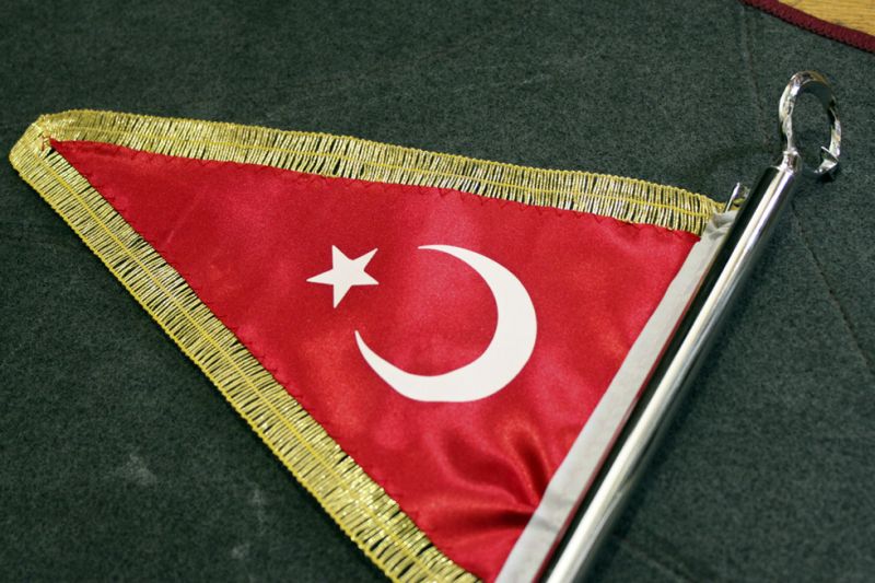 50 CM Direkli Makam Aracı Bayrağı Telalı FLAMA TÜRK BAYRAĞI