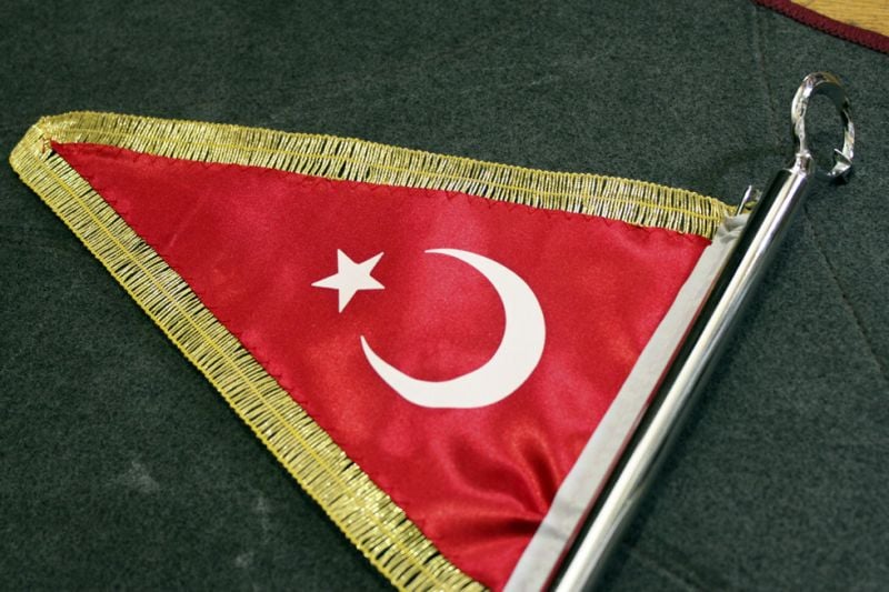 50 CM Direkli Makam Aracı Bayrağı Telalı FLAMA TÜRK BAYRAĞI
