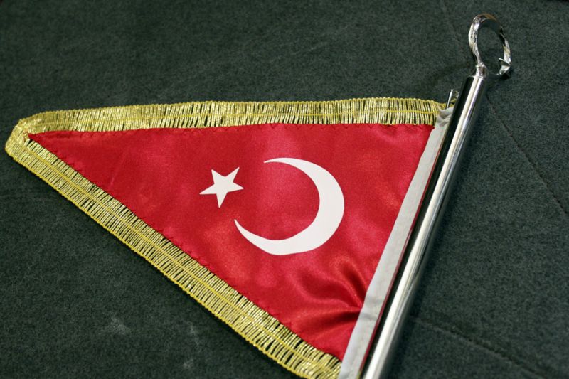 50 CM Direkli Makam Aracı Bayrağı Telalı FLAMA TÜRK BAYRAĞI