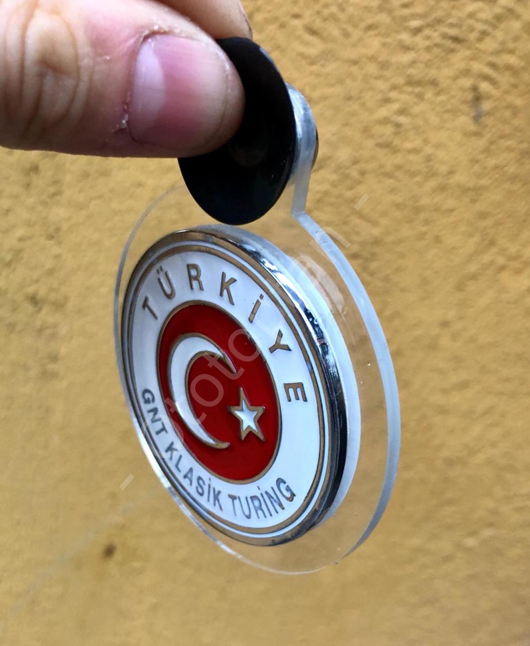 Türk Bayrağı Ön Cam Vantuzlu Arma Logo