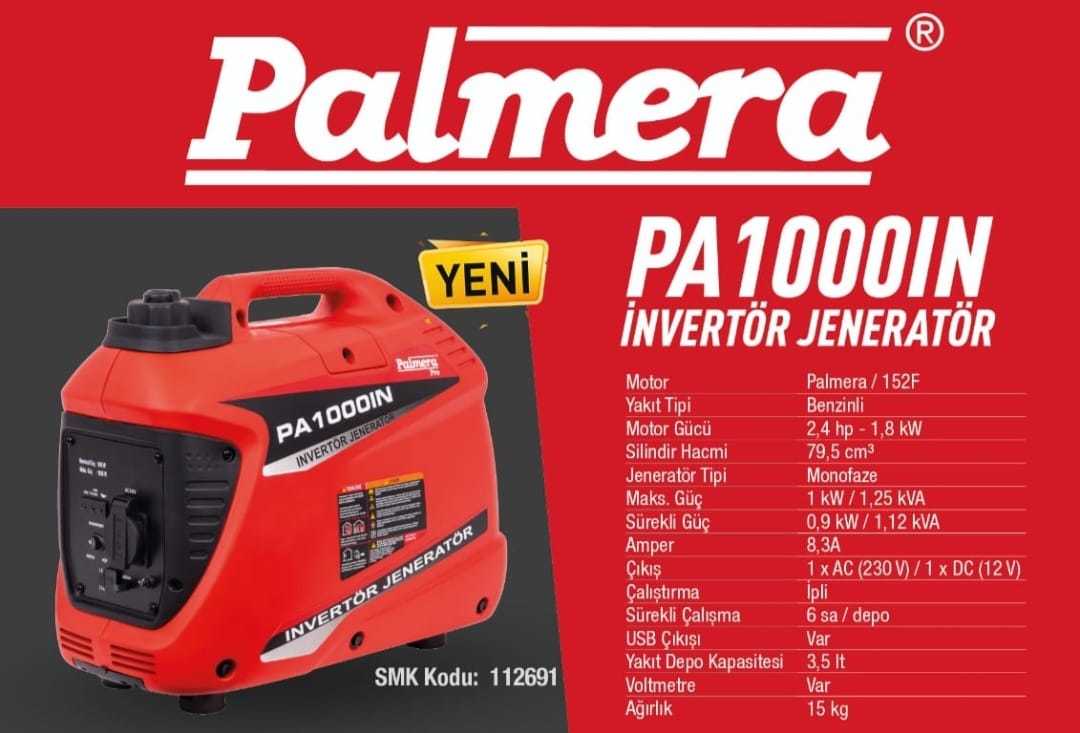 Palmera Pa1000IN 1 kw İnvertör Jeneratör